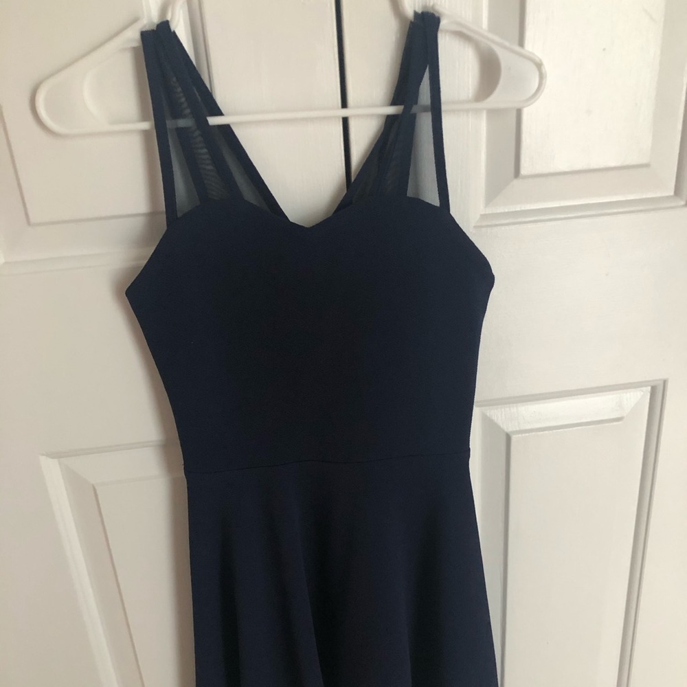 navy blue aqua dress